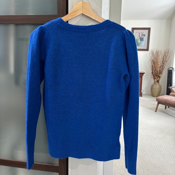Ann Taylor LOFT Puff Sleeve Sweater - Blue Size XS - Picture 3 of 9